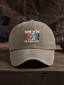 1 件男女通用 80 年代图案做旧可调节棒球帽，适合户外和休闲穿着