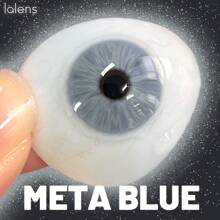 Lalens Lentes de contacto de uso anual de la Colección Meta de Lalens - 1 par de lentes de contacto grises y blancos para agrandar naturalmente los ojos y para maquillaje de ojos