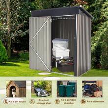 UNIONLINE 5x3ft Metal Shed,Garden Sheds And Outdoor Storage With Lockable Door, Small Outside Storage Box Waterproof For Backyard,Garden(Base Size:150x86CM) - Beige - View 4
