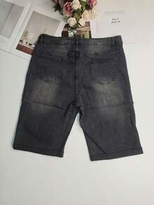 Quần short denim nữ thời trang và độc đáo, thích hợp cho mùa xuân/hè. - Màu xám đen - Xem 8