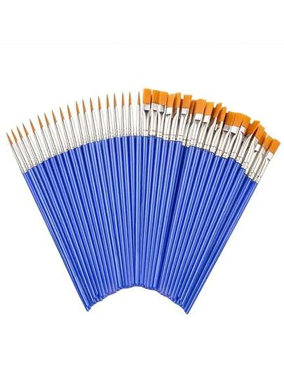 15 pincéis de ponta plana e 15 pincéis de ponta pontiaguda para pintura por número