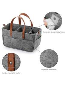 1pc Baby Nursery Storage Basket - Diaper Caddy Organizer, Stroller Hanging Bag, Nursery Essentials Organizer, Suitable For Diaper Station, Newborn Necessities, Baby Shower Gifts And Registry For Boys Or Girls - Multicolor - View 5