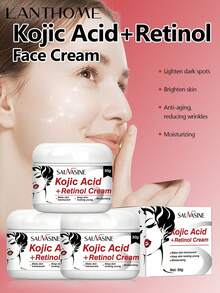 LANTHOME 3件X50克乳酸面霜，亮白、保湿、补水、修复、舒缓、紧致 - 白色3件 - 查看 2