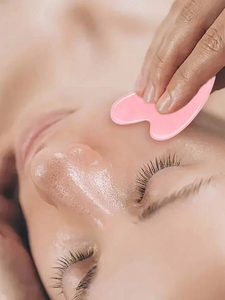 1pc Gua Sha Board, Acrylic Resin Body Massage Tool, Heart-Shaped Spa Wax Scraper Skin Care Tool, Anti-Wrinkle,Beauty,Skin Care Products,Spa,Self Care,Skin Care Tools,Face Care,Esthetician Supplies,Massage,Face Massage Tool,Face Roller