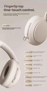 Lenovo 頭戴式耳機EB310 無線ANC降噪 超長續航力 遊戲低延遲耳麥 高傳真音質 音樂耳機 黑色 - 黑色 - 查看 8