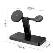 Estación de carga magnética de 15W, 4 en 1, cargador inalámbrico compatible con iPhone 16, 15, 14, 13, 12 Pro/Max/Mini/Plus, compatible con Apple Watch 10/9/8/7/6/SE/5/4/Ultra, compatible con Pro 4/3/2