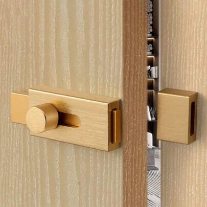 1pc Aluminum Alloy Door Latch, Sliding Door Push/Pull Door Surface Mount Small Latch, Thick Door Clasp Door Bolt Lock Hasp Fixture