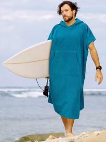SUN CUBE Surf Poncho Changing Robe With Hood | Absorbent Quick Dry Microfiber Wetsuit Changing Towel With Pocket For Surfing Men Women (Black) - 海藍色 - 查看 5