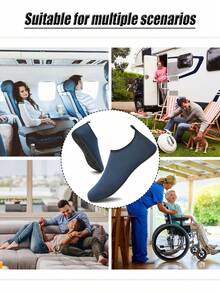 Leisfit 女士超轻沙滩/水鞋,防滑浮潜赤脚灵活游泳鞋,成人水上凉鞋 - 柔软防水,适用于专业防滑水鞋和室内/室外运动鞋,适合海滩、游泳、潜水和浮潜 - 藏蓝色 - 查看 7