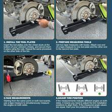 1 Set Wheel Repair Tool, Wheel Alignment Tool, Wheel Alignment Tool Plate, Heavy Duty Toe Alignment Tool Plate, Two Piece Precision Balancing Upgrade With Hanging Hole, Stainless Steel Wheel Alignment Tool Plate For Convenient Wall Mounted Storage, Black/Silver. - 黑色 - 查看 8