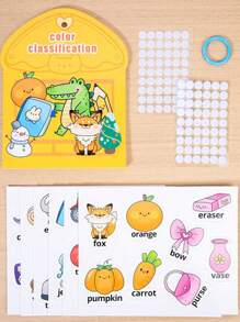 这是一款DIY儿童贴纸拼贴拼图玩具，需要使用贴纸，是一本可重复使用的贴纸书。它可以帮助学龄前儿童发展认知能力，可作为早教启蒙的益智玩具、脑筋急转弯、数字颜色分类玩具和形状匹配物体单词识别书。适合作为3-8岁儿童的生日礼物，以及万圣节、圣诞节或新年礼物。