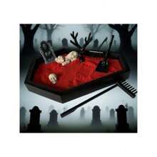 1 套个性化桌面装饰竹耙沙盘、万圣节沙盘装饰、微景观沙盘工艺品、7 件万圣节和圣诞树装饰 - 亚克力哥特式蝙蝠悬挂装饰，用于节日展示，无需电源，无羽毛配件，适用于家庭和派对装饰