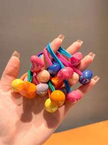 Set da 10 elastici per capelli multicolori semplici per bambine, accessori per capelli resistenti, fasce per capelli versatili, corda per capelli, adatti per l'uso quotidiano.