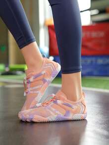 女士速干透气水鞋，适合沙滩、冲浪、瑜伽、健身房、室内跑步机 - 藕粉色 - 查看 8