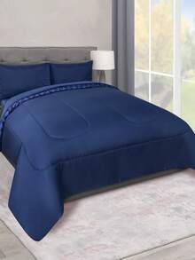 Home Elephant Edredón Set Matrimonial y King Size Microfibra Extra Suave con Sábanas Incluidas Varios Modelos - Azul Marino - Ver 5