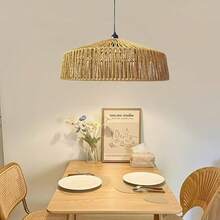 波西米亚编织灯罩 | 北欧风灯罩 | 极简风灯罩 | 家居餐厅装饰灯饰 (仅灯罩) - 棕色 - 查看 5