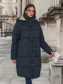 Risissida 女士双面穿外套 - 这款双层外套让您在秋冬季节保持时尚 - 藍色 - 查看 4