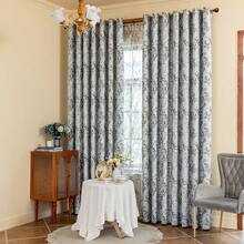 1pc Gray Rose Print Blackout Curtain, French Romantic Art, High-Definition Printing Technology, Fade-Resistant, Lightweight Polyester Fabric, Soft, Blackout Coating, Temperature Balancing, Privacy Protection, Suitable For All Seasons, European Medieval Style Home Decor For Bedroom, Living Room, Office, Dining Room, Valentine's Day, Anniversary Decoration Gift