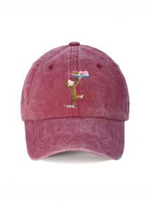 1 Stück "Affen"-Muster verstellbare Baseballkappe - im vintage Washed Stil, neutrale Kappe geeignet für Outdoor-Aktivitäten, unisex Mode, ideal als Geschenk