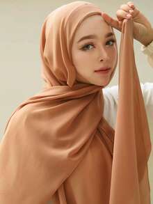 1pc Ready To Wear Women Instant Hijabs With Bonnet Chiffon Hijabs - Multicolor - View 4