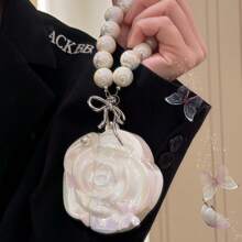 Elegant Rose Shaped PVC Earphone Cases, Delicate Yet Personalized, Compatible With AirPods 1/2/3/4/Pro And Pro 2, Each Comes With An Option Of Pearl Bracelet Or Keychain