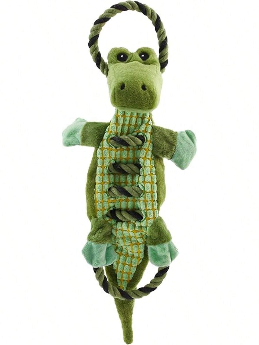 Outward Hound Ranch Roperz Cow Plush Squeaky Dog Toy - 羅皮茲鱷魚 - 查看 1