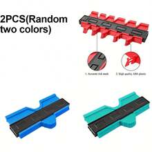 1/2 件 5 英寸/10 英寸可调轮廓规轮廓复制工具，带角度量角器，用于精确复制木纹、地毯、瓷砖、层压板上的不对称形状，DIY 木工测量工具