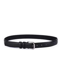 Cinto de Couro com Fivela de Prata Simples e de Alta Qualidade, Cinto Denim Decorativo Versão Coreana para Estudantes e Jovens, Outono, Halloween
