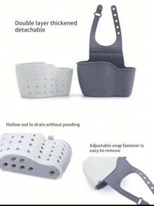 1 件大容量悬挂式储物袋，可重复使用袋，坚固的水果蔬菜袋，可清洗的壁挂式水果篮，用于存放大蒜土豆洋葱或食品储藏室，适用于厨房，厨房储物用品，带硅胶储物盒的水槽悬挂式沥水篮，可调节肩带沥水架，海绵架，水龙头挂篮，厨房储物袋，非常适合在厨房存放海绵和抹布