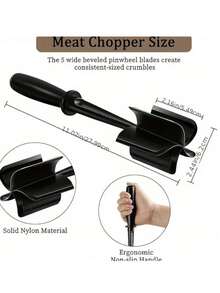 1 Handheld Meat Chopper, Cooking Scraper, Minced Meat Chopper, Stirring Shovel - Multicolor - View 3