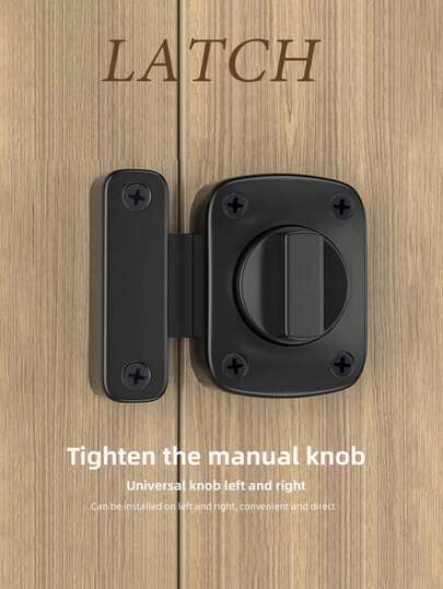 通用手动旋钮门锁，哑光黑隐私滑动锁，左右手通用，坚固耐用，适用于浴室、卧室、衣柜和谷仓门