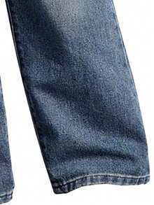 少女卡通印花圆领长袖上衣和牛仔裤套装 - 白色 - 查看 8