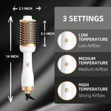 SEAGO Brosse à air chaud 3 en 1 - Brosse à air chaud haut de gamme de haute qualité, sèche-cheveux et lisseur - Volumisant, frisage vers l'intérieur et lissage 3 en 1 Brosse à air chaud - Séchage et coiffage en un, fonction bouclage et lissage, réglage de la vitesse du vent à 3 niveaux, outil de coiffure professionnel à air chaud - Puissant sèche-cheveux et lisseur - Pas de dommages thermiques pendant la coiffure - Séchage rapide, boucles, volume, sèche-cheveux ionique