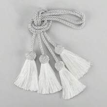 1pc Multi-Color Polyester Drawstring Adjustable Living Room Office Home Decor For Elegant Home Decoration Accessories Easy To Use,Curtain Tiebacks, Decorative Drapery Holdbacks With Tassels, Curtain Fixing Straps