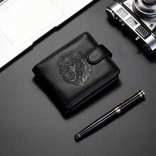 Men's Short Zipper Wallet New Style Coin Purse For Men Wallet Mini Wallet Purse Wallet Men Wallet Leather Small Wallet - Black - View 2