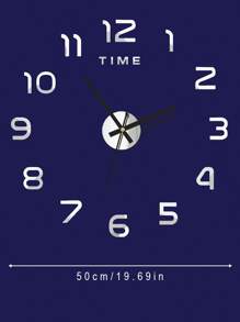 3D DIY Wall Clock Acrylic Mirror Stickers Wall Clocks For Home Decoration Living Room Quartz Needle Hanging Watch Europe Horloge Colors: Black And Silver 16/19/35 Inches Optional Room Decor