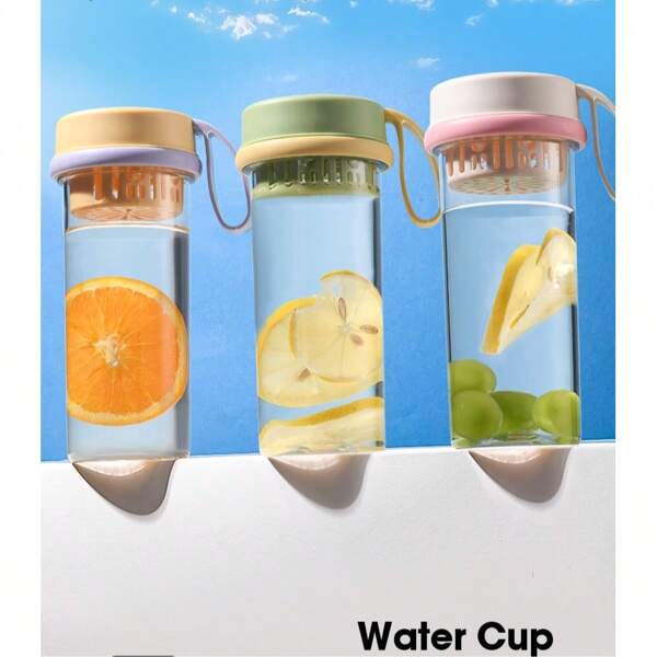 1 Stück 500 ml Kunststoff Wasserflasche mit großer Kapazität, PC-Material, abriebfest und stoßfest, tragbar mit Griff, Outdoor-Sport Wasserflasche, Saftbecher