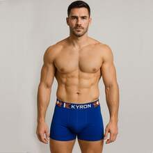 Kit 5 Cuecas Box Boxer De Microfibra Kyron Lisa Estampada Masculina - Multicolorido - Visão 3