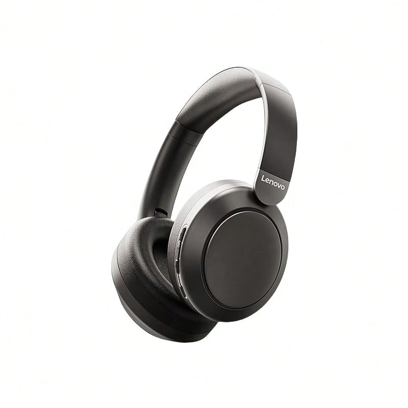 Lenovo 頭戴式耳機EB310 無線ANC降噪 超長續航力 遊戲低延遲耳麥 高傳真音質 音樂耳機 黑色 - 黑色 - 查看 1