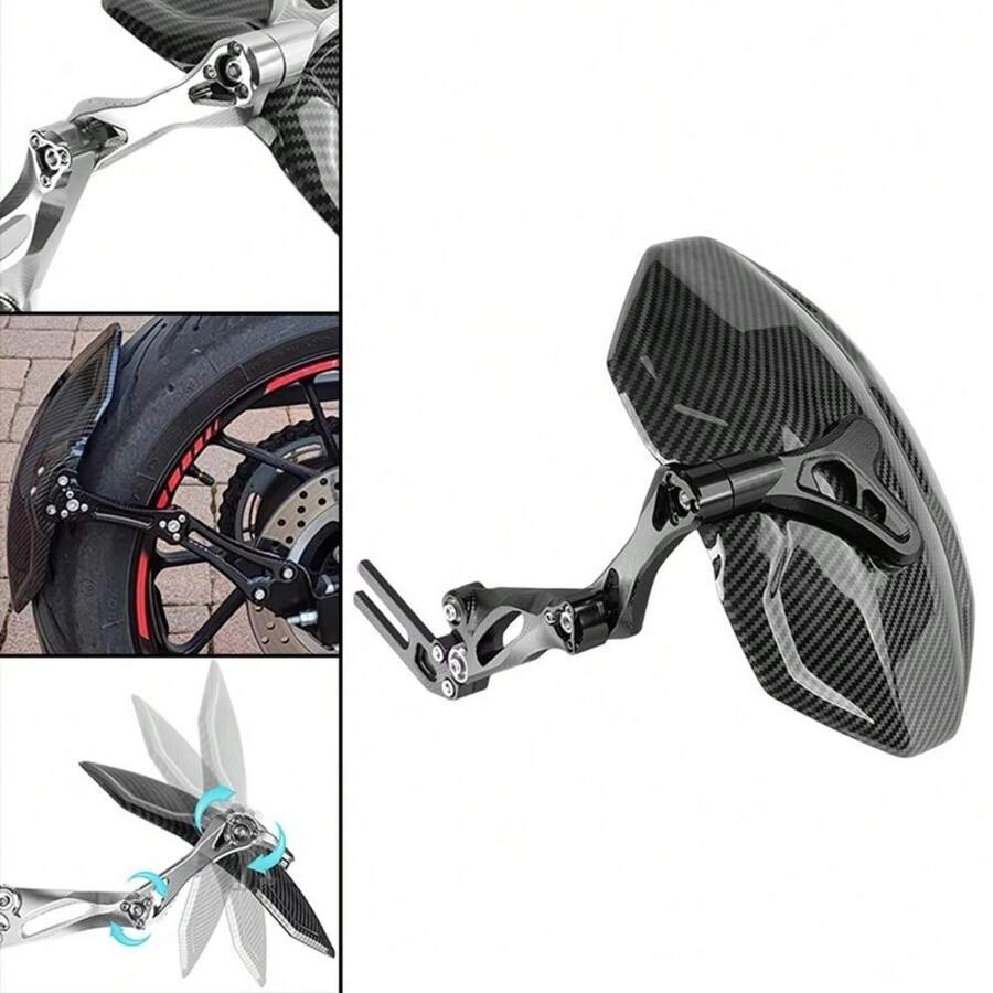 Universal Motorcycle Rear Adjustable Electrocar Modified Mudguard Imitation Carbon Fiber Rear Wheel Mudguard
