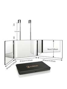 360°视角自剪发镜，高清防雾玻璃，USB充电，易于使用，高度可调节，便携，送礼佳品，价格实惠，情人节礼物，廉价商品，旅行必备，旅行好物，房间装饰，情人节礼物，廉价小物，房间，1美元商品，度假必备，女士礼物，卧室，情人节，99美分 - Black(With Led) - 查看 5