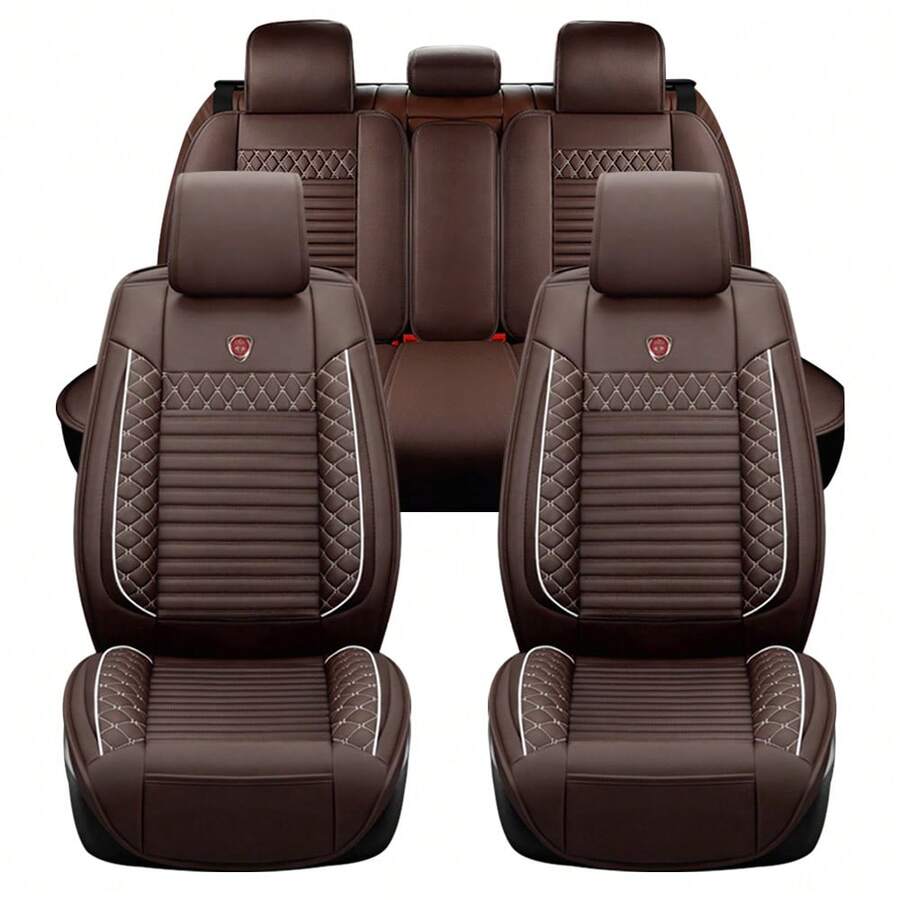 Cobear 5seats Car Seat Covers PU Leather Waterproof Car Seat Cushions Car Seat Protector Full Set Front Seats Rear Seat Covers Universal Fit Most Cars 001