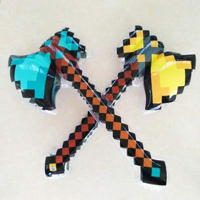 1pc PVC Inflatable Toy - Inflatable Axe, Mosaic Plaid Prop