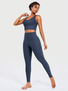 VOYJOY Hidden Butt Scrunch Womens Workout Leggings Butt Lifting 28\" Tummy Control Yoga Pants High Waist Edwine Legging - Navy - View 2