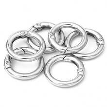 2pcs/4pcs/6pcs Metal Spring,3 Colors O Rings Clip Carabiner Snap Rings Zinc Alloy Spring O Ring Round Spring Snap Carabiner Clip Buckle Karabinerring For Keyrings Buckle,Bags,Purses - Multicolor - View 9
