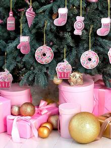 8pcs-Panelee Christmas Tree Decorations, Pink Christmas Decor,Christmas Candy Lollipop Decorations, Christmas Decorations, Birthday Party Decorations, Festive Christmas Tree Party Crafts, Hanging Lollipop Pattern Decorations With Strings, Party Decorations, Christmas Tree Decor Party Supplies,Holiday Decorations,Christmas Tree Decorations,Christmas Decorations,Christmas Gifts(Pink)