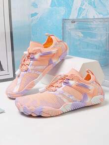 女士速干透气水鞋，适合沙滩、冲浪、瑜伽、健身房、室内跑步机 - 藕粉色 - 查看 4