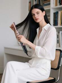 CRASTS CRASTS Electric Straightening Hair Brush, Hair Styling Tool, Copper Comb, Dual Use Wet & Dry, Home Use Hair Straightener