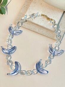 1 件女士时尚香蕉串珠项链，水果系列设计，树脂材质，适合海滩、休闲、日常佩戴 - 香蕉款 - 查看 8