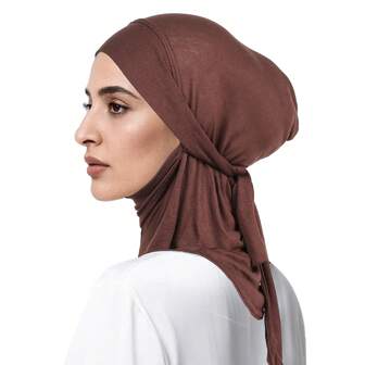 Awegeo Sous-foulard unicolore pour femme avec design de cravate, couvre-chef mode et décontracté, pour porter au quotidien